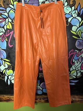 Stylewe Pleather Pants, Orange, XL
